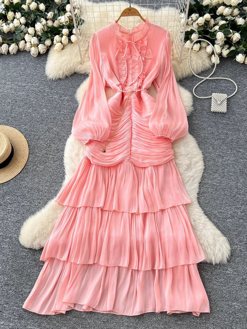 Chiffon Wedding Guest Dress — The Zelie Aurelia | Guest & Gown — view 3