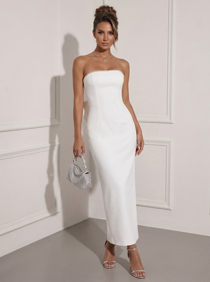 White Satin Dress — The Leonie Aurelia | Guest & Gown