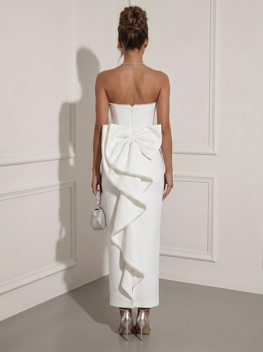White Satin Dress — The Leonie Aurelia | Guest & Gown — view 2