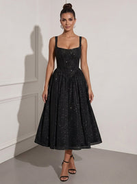 White Tea Length Dress — The Josephine Aurelia | Guest & Gown — view 3