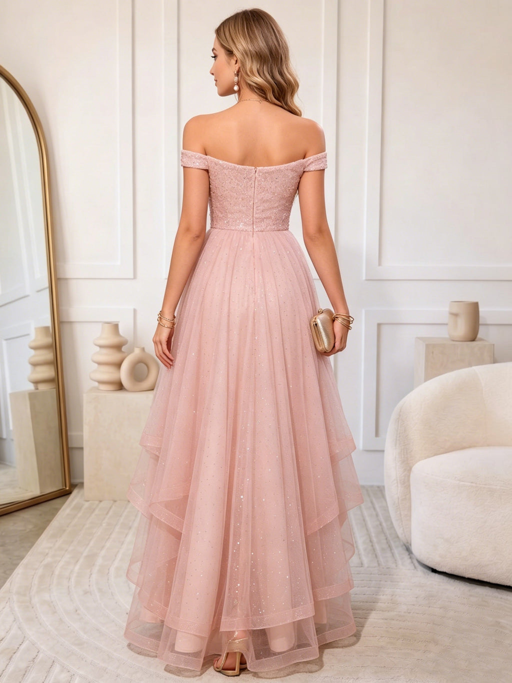 Off Shoulder Wedding Guest Dress — The Ember Isla | Guest & Gown — view 2