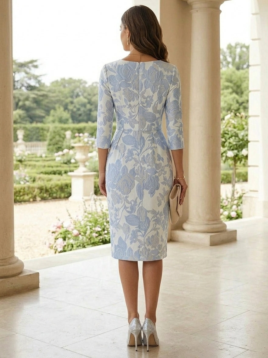 Knee Length Cocktail Dress with Sleeves — The Calla Isla | Guest & Gown — view 2