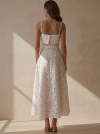 White Tea Length Dress — The Sylvie Isla | Guest & Gown