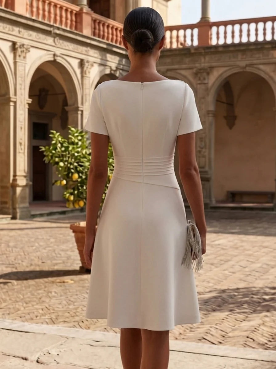 Elegant White Short Dress — The Lark Seraphine | Guest & Gown