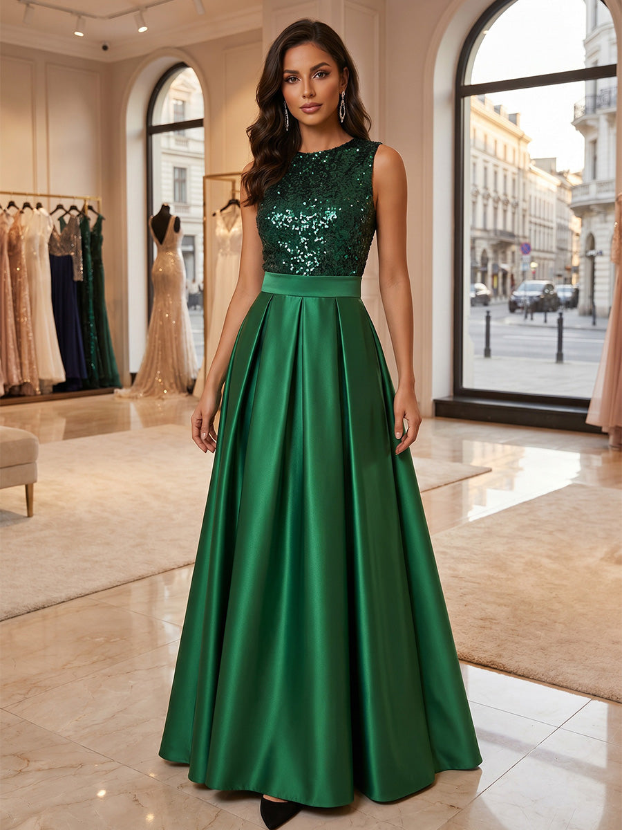 A-Line Satin Maxi Formal Dress — The Lorelei Seraphine | Guest & Gown