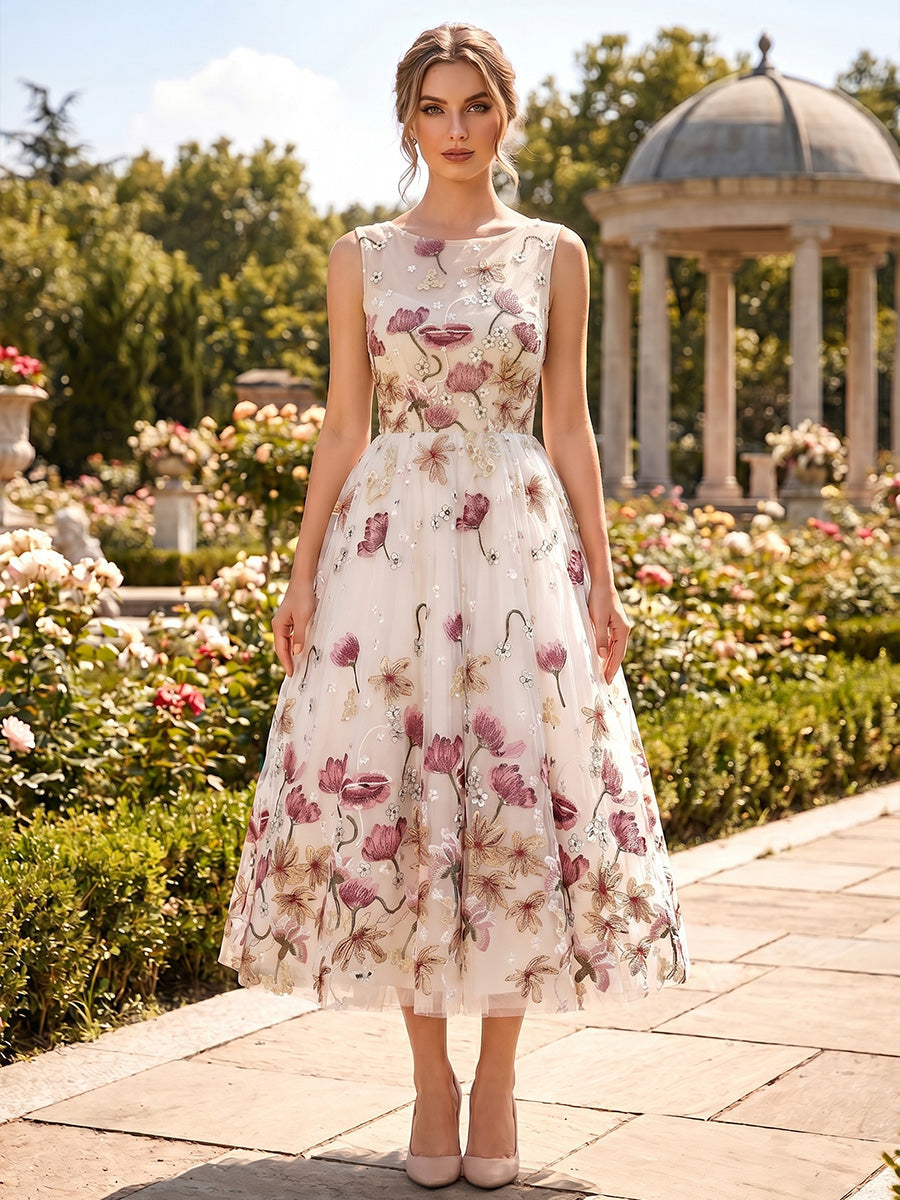 Elegant Tea Length Cocktail Dress — The Faye Seraphine | Guest & Gown