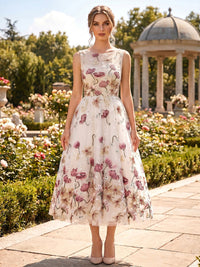 Elegant Tea Length Cocktail Dress — The Faye Seraphine | Guest & Gown