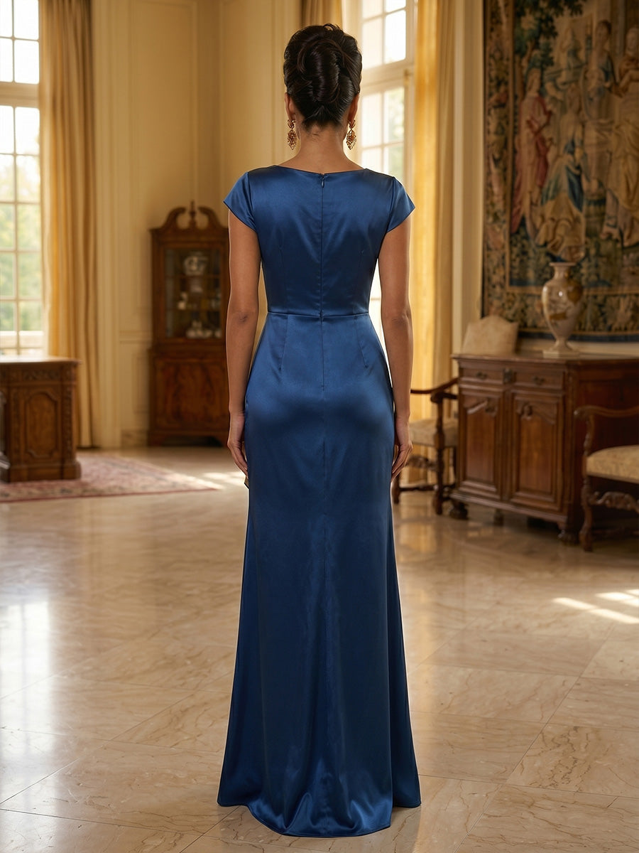 A-Line Satin Maxi Formal Dress — The Piper | Guest & Gown — view 2