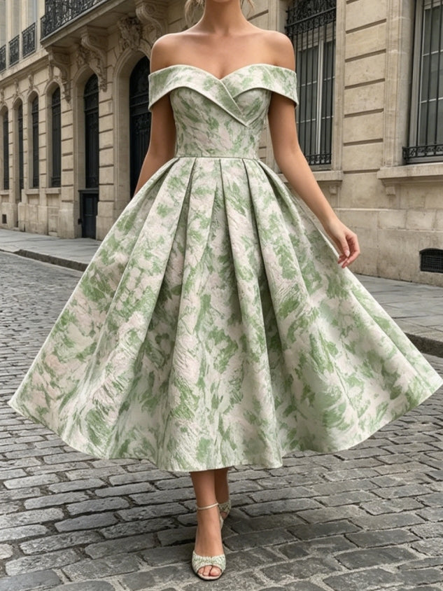 Elegant Tea Length Cocktail Dress — The Eleanor Isla | Guest & Gown